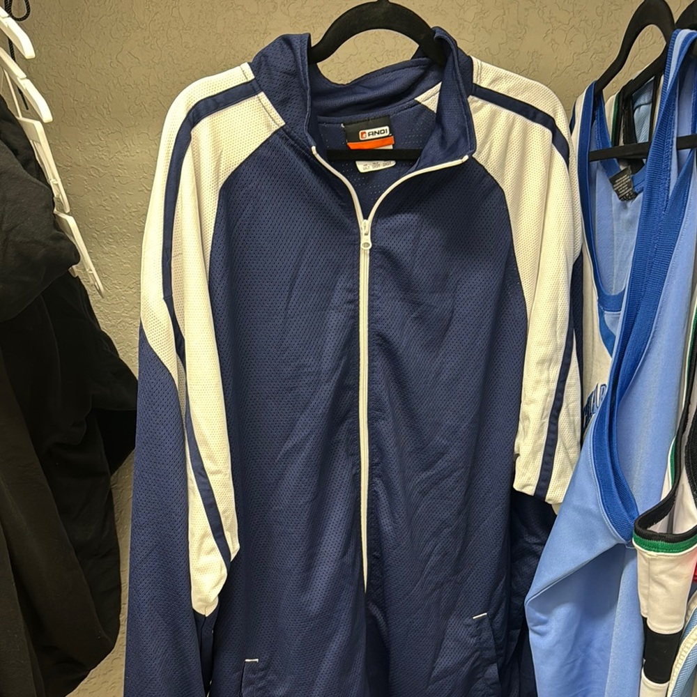 And1 Blue and White Windbreaker Jacket